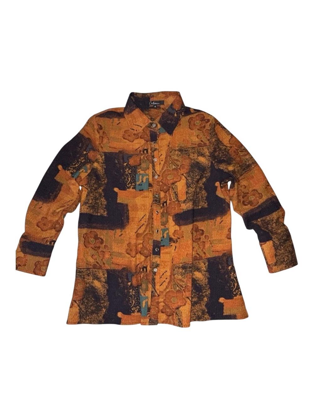 Calessa Tunic Womens Medium Boho Floral Art To Wear‎ Boho Mature Long Sleeve